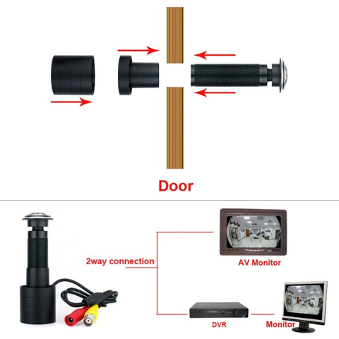 800TVL CVBS Analog door cat eye Color wide view Door Viewer Camera Adjustable Home Security Camera