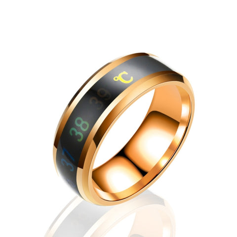 Smart Temperature Ring Stainless Steel Personalized Temperature Display Couple Ring, 6, 7, 8, 9, 10, 11, 12, 13