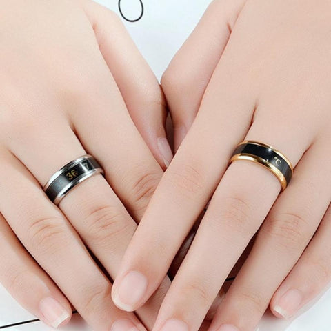 Smart Temperature Ring Stainless Steel Personalized Temperature Display Couple Ring, 6, 7, 8, 9, 10, 11, 12, 13