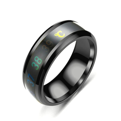 Smart Temperature Ring Stainless Steel Personalized Temperature Display Couple Ring, 6, 7, 8, 9, 10, 11, 12, 13