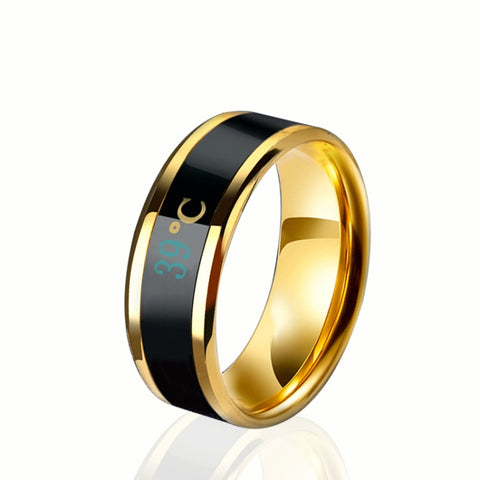 Smart Temperature Ring Stainless Steel Personalized Temperature Display Couple Ring, 6, 7, 8, 9, 10, 11, 12, 13