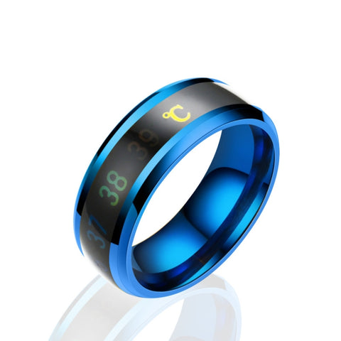 Smart Temperature Ring Stainless Steel Personalized Temperature Display Couple Ring, 6, 7, 8, 9, 10, 11, 12, 13