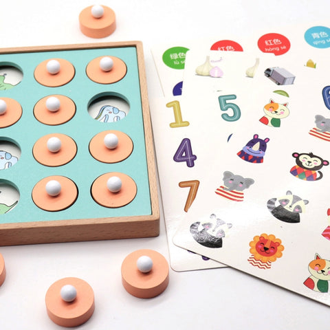 Children Early Education Educational Toys Wooden Memory Chess Intelligence Development Toys, Number and Letter