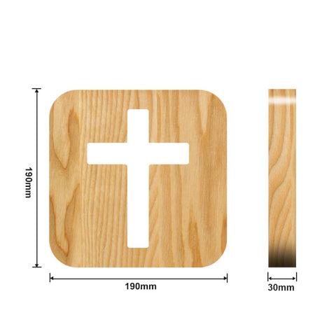 Cross Pine Craft Table Lamp Wooden LED Night Light, Cross