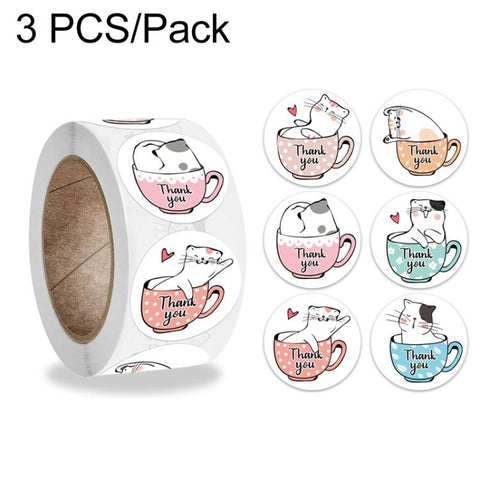 3 PCS Children Toy Stickers Office Stationery Decoration Label Sealing Sticker, K-47 2.5cm / 1inch