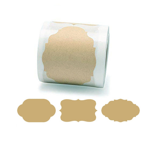 3 PCS Natural Brown Kraft Paper Gift Decoration Label Sticker, B-34, B-35, B-36, B-37