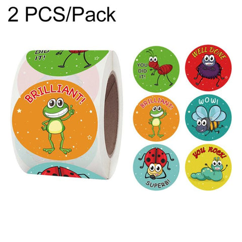 2 PCS Children Cartoon Reward Sticker Label, K-35-38 3.8cm / 1.5inch