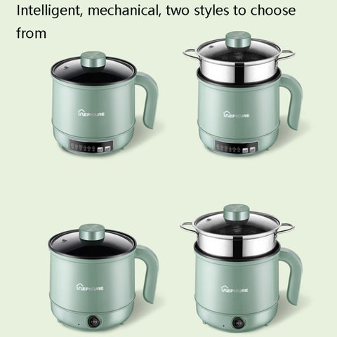Multi-Function Electric-Cooker Mini Dormitory Student Cooking Rice Stir Frying Non-Stick Pot, 110V US Plug, White Manual Single Pot, White Manual Style with Steaming Grid, White Smart Single Pot, White Smart With Steaming Grid, Green Manual Single Pot ...
