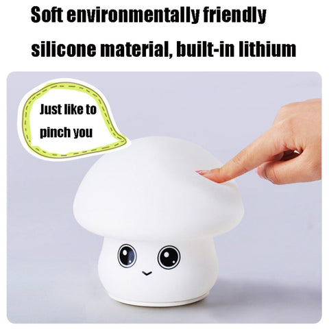 Silicone Colorful Mushroom Night Light Bedside Sleeping Table Lamp, 0.8W