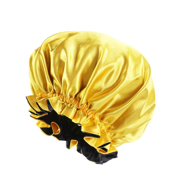 TJM-443A Double-Layer Satin Big Lace Night Hat Round Hat Chemotherapy Hat, One Size Adjustable