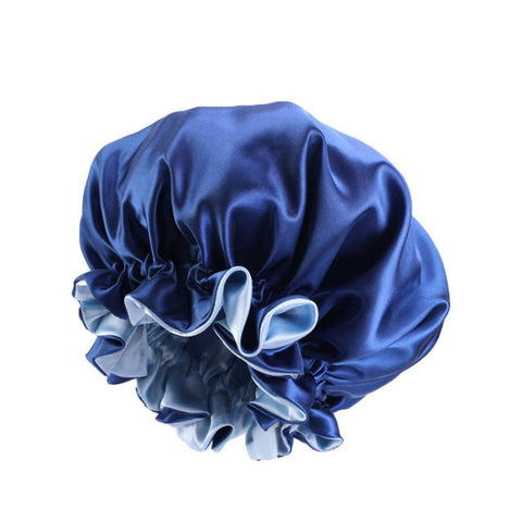TJM-443A Double-Layer Satin Big Lace Night Hat Round Hat Chemotherapy Hat, One Size Adjustable