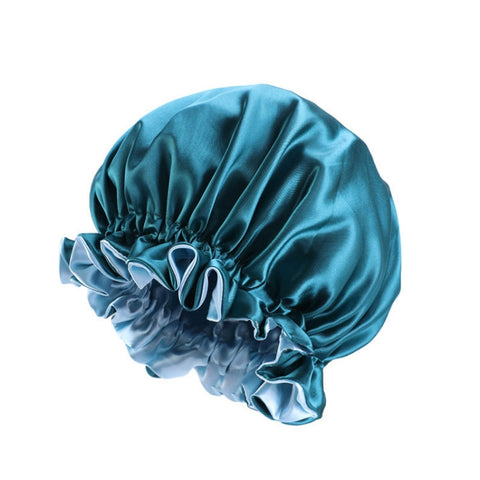 TJM-443A Double-Layer Satin Big Lace Night Hat Round Hat Chemotherapy Hat, One Size Adjustable