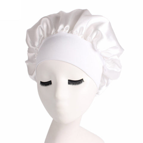 2 PCS TJM-301 Night Cap With Wide Brim And Elasticity Headband Ladies Chemotherapy Cap Hair Care Hat, M 56-58cm