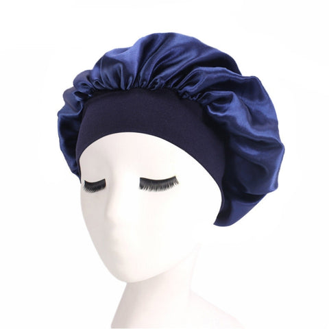 2 PCS TJM-301 Night Cap With Wide Brim And Elasticity Headband Ladies Chemotherapy Cap Hair Care Hat, M 56-58cm