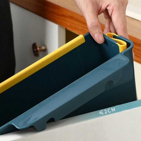 Portable Kitchen Sorting Wall-Mounted Folding Trash Can, Wall-Mounted (Blue), Wall-Mounted (Green), Wall-Mounted (Gray), Wall-Mounted (Brown)