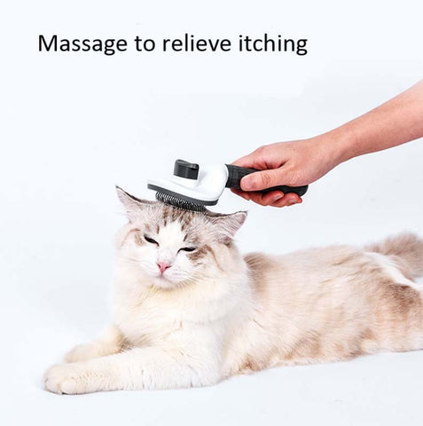 Stainless Steel Needle Automatic Cleaning Pet Hair Removal Dog Brush Pet Comb, Blue Thick Needle, Blue Fine Needle, Pink Thick Needle, Pink Fine Needle, Gray Thick Needle, Gray Fine Needle