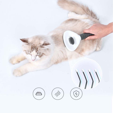 Stainless Steel Needle Automatic Cleaning Pet Hair Removal Dog Brush Pet Comb, Blue Thick Needle, Blue Fine Needle, Pink Thick Needle, Pink Fine Needle, Gray Thick Needle, Gray Fine Needle