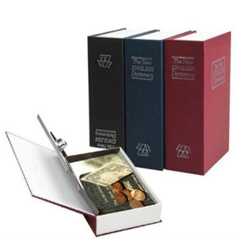 Simulation English Dictionary Book Safe Piggy Bank Creative Bookshelf Decoration, Trumpet Key Version, Red, Blue, Black, Coffee