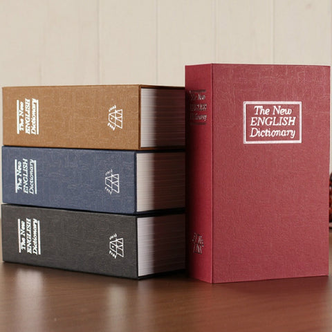 Simulation English Dictionary Book Safe Piggy Bank Creative Bookshelf Decoration, Trumpet Key Version, Red, Blue, Black, Coffee