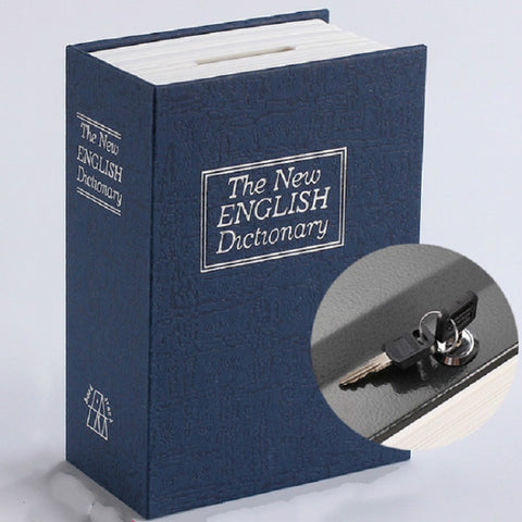 Simulation English Dictionary Book Safe Piggy Bank Creative Bookshelf Decoration, Trumpet Key Version, Red, Blue, Black, Coffee