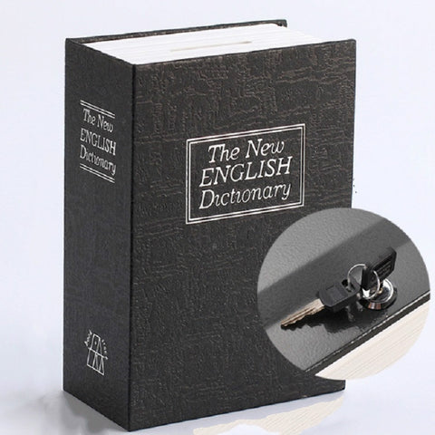 Simulation English Dictionary Book Safe Piggy Bank Creative Bookshelf Decoration, Trumpet Key Version, Red, Blue, Black, Coffee