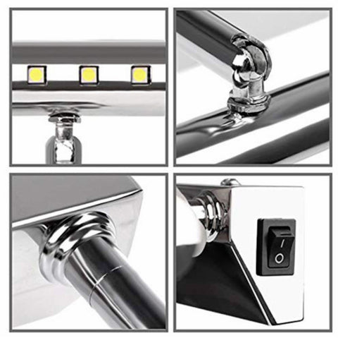 5W LED Wall Lamp Stainless Steel Bathroom Mirror Light, 40CM No Switch, 40CM With Switch