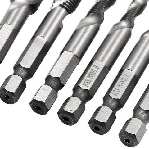 6 PCS / Set HSS Multi-Function Integrated Composite Tap Hole Tapping Chamfering, 6 PCS / Set Hole Tapping Chamfering