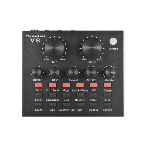 V8 Sound Card Set Dual Mobile Phone Computer Live Broadcast Universal Sound Card, V8 Sound Card