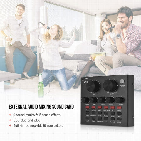 V8 Sound Card Set Dual Mobile Phone Computer Live Broadcast Universal Sound Card, V8 Sound Card