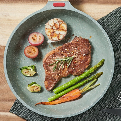 Maifan Stone Flat-Bottomed Non-Stick Pan Household Steak Frying Pan For Induction Cooker, 20cm, 24cm, 28cm