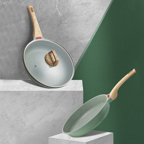 Maifan Stone Flat-Bottomed Non-Stick Pan Household Steak Frying Pan For Induction Cooker, 20cm, 24cm, 28cm