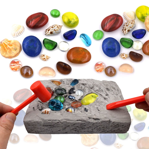 3 PCS Colorful Gemstone Archaeological Treasure Excavation Toy Creative DIY Puzzle Toy, 3 PCS DIY Puzzle Toy