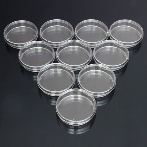 10 PCS Polystyrene Sterile Petri Dishes Bacteria Dish Laboratory Medical Biological Scientific Lab Supplies, 55mm, 60mm, 70mm, 90mm, 100mm, 150mm