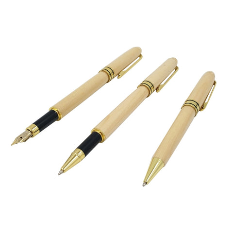 Creative Maple Pen Set with Wooden Pen Box Student Stationery Office Gifts, Fountain Pen+Signing Pen+Pen Box, 2PCS Ballpoint Pen+Pen Box, Fountain Pen+Ballpoint Pen+Pen Box, Signing Pen+Ballpoint Pen+Pen Box
