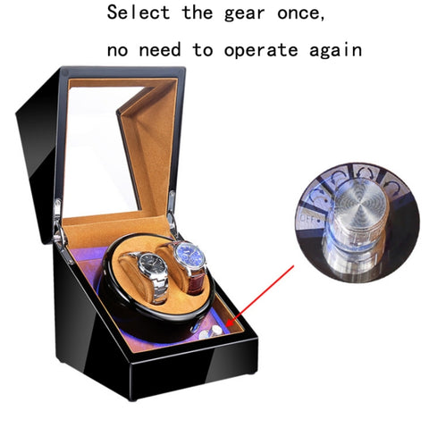 Watch Shaker Automatic Mechanical Watch Rotating Motor Winding Box, US / EU / UK Plug, Pure Carbon Fiber Pattern, Black & White, All Black, Ebony White, Ebony, Ebony Camel Flannel, Black Camel Flannel, Black Carbon Fiber Texture, Ebony Red