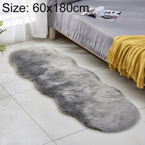 Faux Wool Leather Sofa Carpet Floor Mats Fleece Cushions Bay Window Mats, 60x180cm