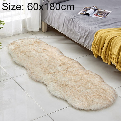 Faux Wool Leather Sofa Carpet Floor Mats Fleece Cushions Bay Window Mats, 60x180cm