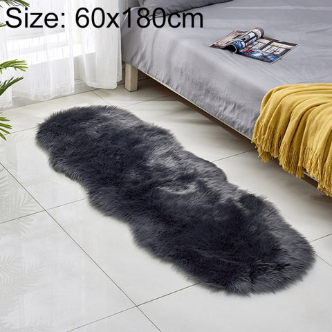 Faux Wool Leather Sofa Carpet Floor Mats Fleece Cushions Bay Window Mats, 60x180cm