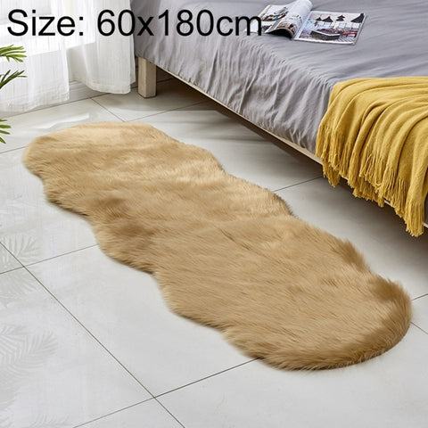 Faux Wool Leather Sofa Carpet Floor Mats Fleece Cushions Bay Window Mats, 60x180cm