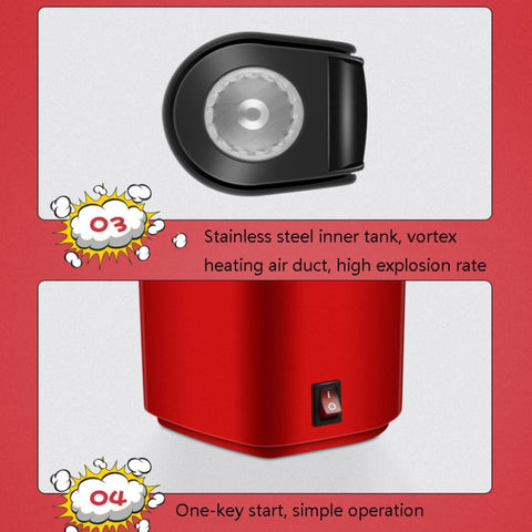 Household Electric Popcorn Machine Blow Mini Popcorn Bagging Machine, EU Plug 220V, US Plug 110V