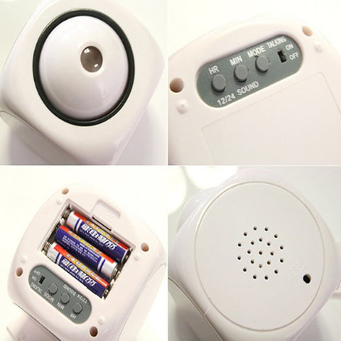 Multi-function LED Projection Alarm Clock Voice Talking Clock, White without USB cable, Black without USB cable, Black + USB cable, White + USB cable
