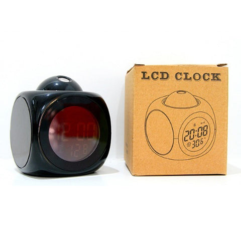 Multi-function LED Projection Alarm Clock Voice Talking Clock, White without USB cable, Black without USB cable, Black + USB cable, White + USB cable