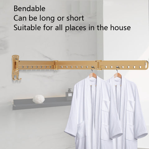 Clothes Rack Folding Telescopic Balcony Drying Rack Indoor Household Wall-Mounted Clothes Rail, Golden Long (3 Sections), Silver Long (3 Sections), Black Long (3 Sections), Rose Gold Long (3 Sections), Golden Short (2 Section), Silver Short (2 sections...