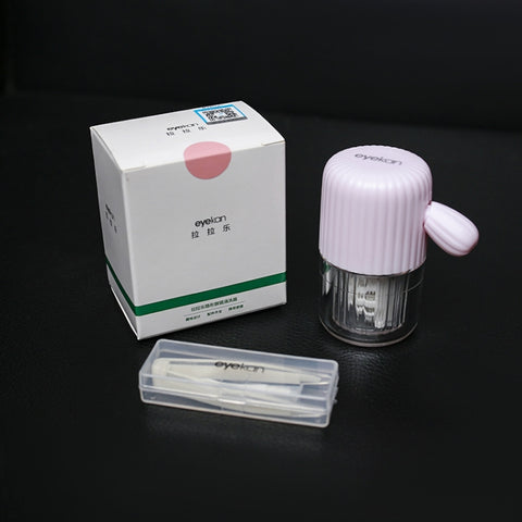 Eyekan HL-830 Manually Hand Pull Rotation Contact Lens Cleaner Washer Cleaning Lenses Case Tool, Pink, Green, Blue