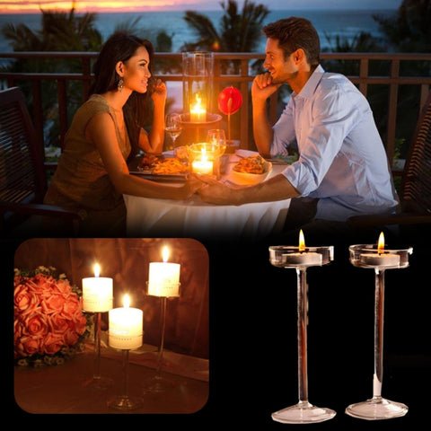 Glass Candlestick Luxury High Candlestick Romantic Dinner Decoration, 11.5cm, 16cm, 18.5cm