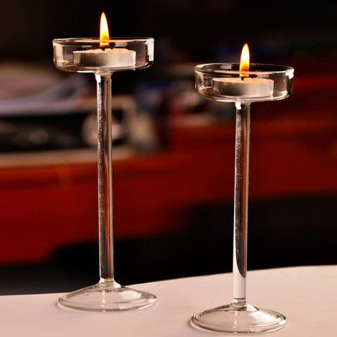 Glass Candlestick Luxury High Candlestick Romantic Dinner Decoration, 11.5cm, 16cm, 18.5cm