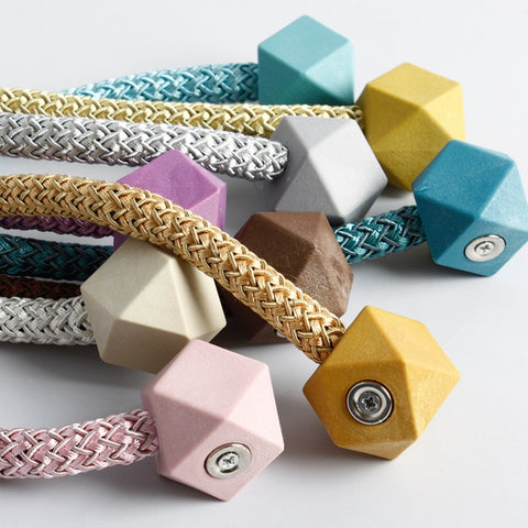 CK-17 4 PCS Magic Cube Simple Curtain Magnetic Buckle Free Installation Curtain Strap, Pink, Dark Blue, Purple, Beige, Golden, Brown, Silver Grey, Light Gold, Light Blue