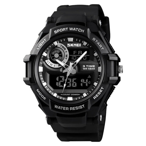 SKMEI 1357 Mens Multifunctional Sports Digital Watch Student Waterproof Watch, Red, Blue, Black