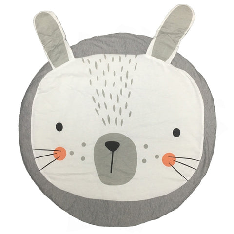 Baby Infant Play Mats Kids Crawling Carpet Floor Rug Baby Bedding Rabbit Blanket Cotton Game Pad Children Room Decor, Grey Rabbit, Fox, Koala, Lion, Deer, Sheep, Swan, Unicorn, Giraffe, Panda, Penguin, Butterfly, Tiger, Bear, Pink Rabbit