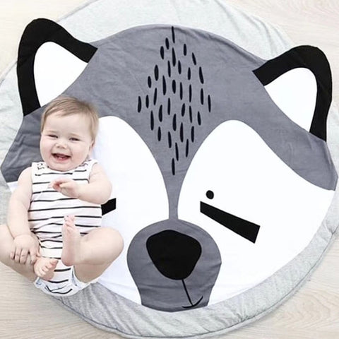 Baby Infant Play Mats Kids Crawling Carpet Floor Rug Baby Bedding Rabbit Blanket Cotton Game Pad Children Room Decor, Grey Rabbit, Fox, Koala, Lion, Deer, Sheep, Swan, Unicorn, Giraffe, Panda, Penguin, Butterfly, Tiger, Bear, Pink Rabbit